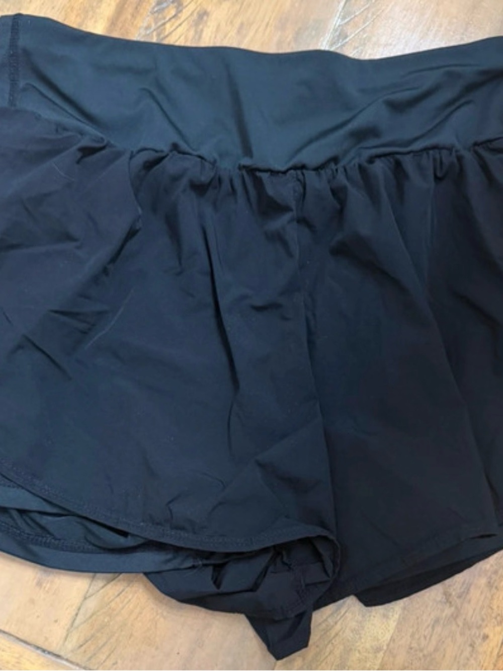 Black Women's Athletic Shorts with Built-In Liner